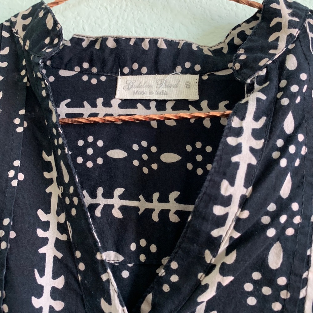 Golden Bird Abstract Tribal Print Pattern Shirt T… - image 2